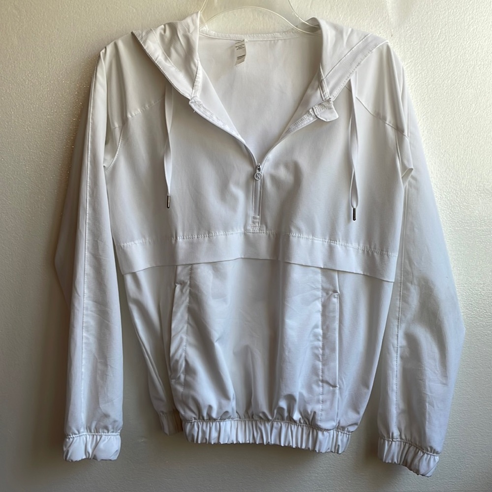 Layers lightweight quarter zip hooded front pocket pullover size XS